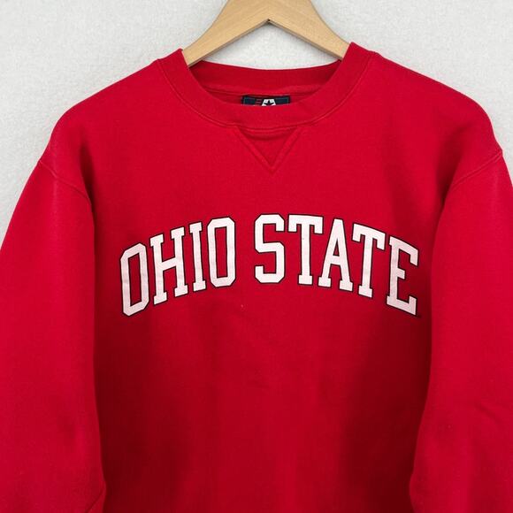 OHIO STATE Sweatshirt Adult M Buckeyes OSU University Columbus OH Fleece Red - Picture 3 of 13